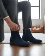 Regal Blue Cuban Heel Suede Chelsea Boot - Image 4