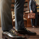 Python Brown Cuban Heel Designer Italian Loafer