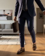 Python Brown Cuban Heel Designer Italian Loafer - Image 2