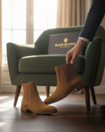 Regal Camel Suede Cuban Heel Chelsea Boot - Image 3