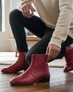 Volcano Cherish Red Cuban Heel Leather Boot - Image 8