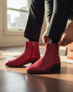 Volcano Cherish Red Cuban Heel Leather Boot - Image 5