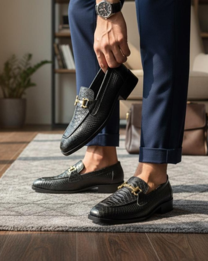 Varico Black Italian Buckle Loafer