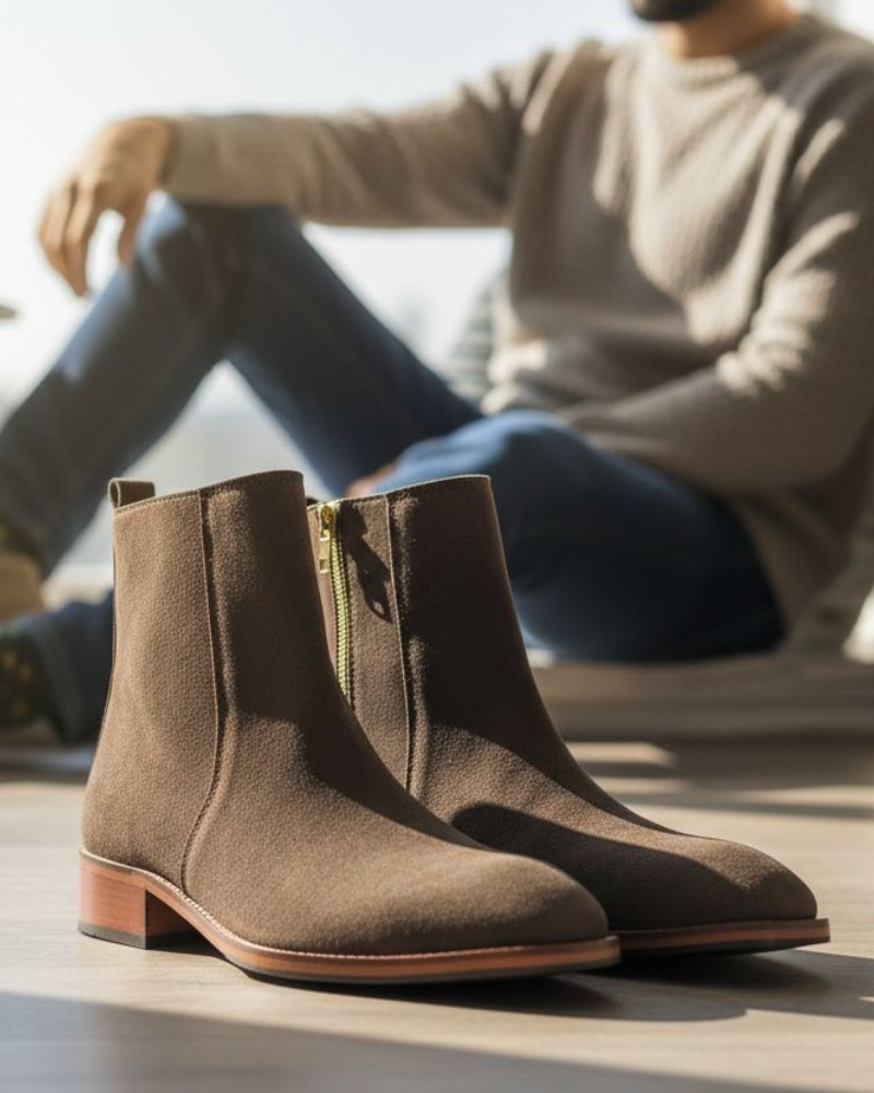 Untitled design - 2026-01-23T161011.835 Regal Brown Suede Chelsea Boot - Image 1