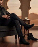 Regal Black Suede Cuban Heel Chelsea Boot - Image 2