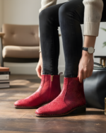 Volcano Cherish Red Cuban Heel Leather Boot - Image 4