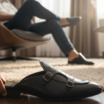 Mario Plane Black and Crocko Pattern Designer Mules