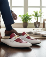 Zolevo Red and White Designer Mules - Image 5