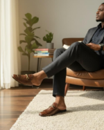 Maritiano Brown Crocko Pattern Mules - Image 5