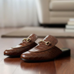 Maritiano Brown Crocko Pattern Mules
