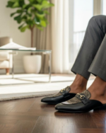 Whisper Snake Pattern Designer Mules - Image 3