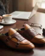 Tan Colour Double Monk Mules - Image 2