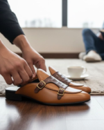 Tan Colour Double Monk Mules - Image 5