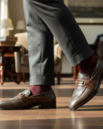 Brown Italian Collar Buckle Loafer - Image 3
