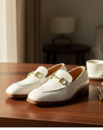 White Classic Italian Buckle Loafer - Image 2