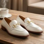 White Classic Italian Buckle Loafer