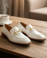 White Classic Italian Buckle Loafer