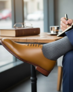 Tan colour Wholecut Formal Shoes - Image 5