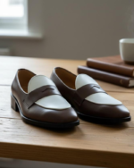 Belgium Brown and White Classic Loafer
