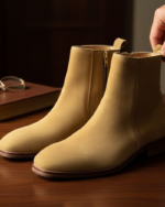 Camel Suede Leather Chelsea Boot