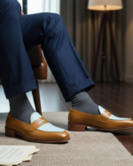 Belgium Brown and White Classic Loafer - Image 2