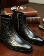 Black Crocko Pattern Chelsea boot - Image 3