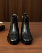 Black Crocko Pattern Chelsea boot - Image 2