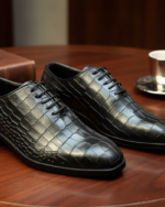 Black Crocko Pattern Wholecut Formal