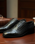 Black Crocko Pattern Wholecut Formal - Image 3