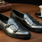 Movado Black Designer Double Monk Loafer