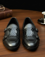 Movado Black Designer Double Monk Loafer - Image 4