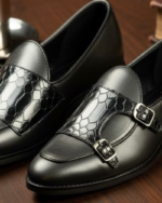 Movado Black Designer Double Monk Loafer - Image 2