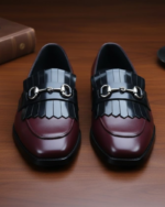 Horsebit Black and Wine Designer Loafer - Image 4