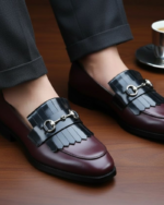 Horsebit Black and Wine Designer Loafer - Image 2
