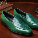 Attire Green Designer Crocko Pattern Loafer