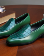 Attire Green Designer Crocko Pattern Loafer - Image 6