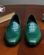 Attire Green Designer Crocko Pattern Loafer - Image 4