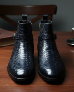 Commondo Black Snake Pattern Cuban with Belt Chelsea Boot - Image 3