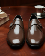 Merchant  Brown Single Monk Formal Shoes - Image 4