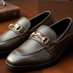 Brown Italian Collar Buckle Loafer
