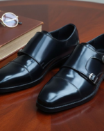 Biscof Black Double Monk Formal Shoes