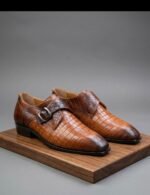Tan Crocko Pattern Single Monk